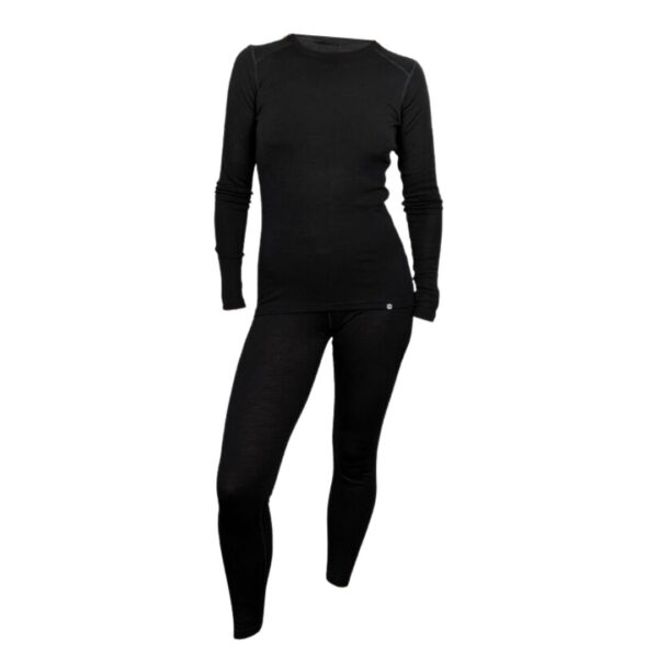 Uldundertøj sæt - Dame - 100% merino uld - Sort Uldundertøj sæt - Dame - 100% merino uld - Sort