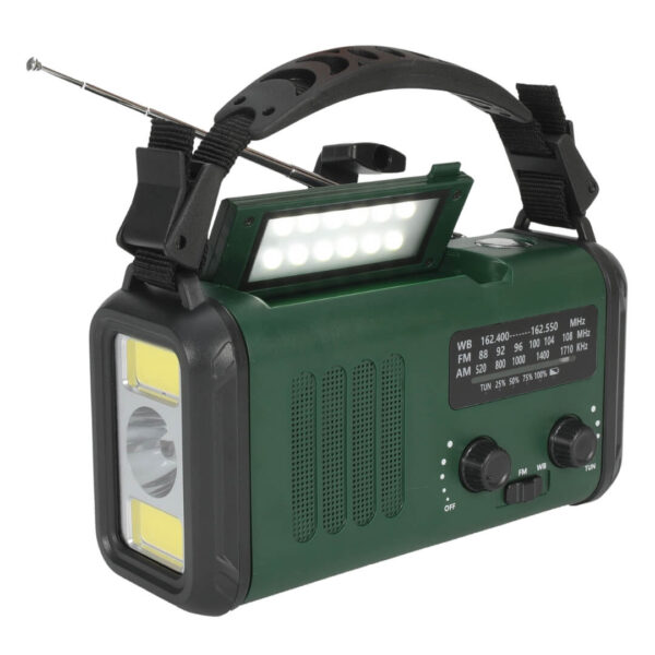 Nødradio FM Pro 10.000mAh - Håndsving - Solcelle Nødradio FM Pro 10.000mAh - Håndsving - Solcelle