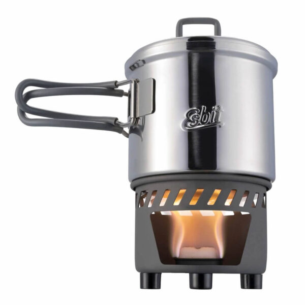 Kogesystem - Esbit Camping Solid Fuel Cookset - 585 ml - Rustfrit stål Kogesystem - Esbit Camping Solid Fuel Cookset - 585 ml - Rustfrit stål